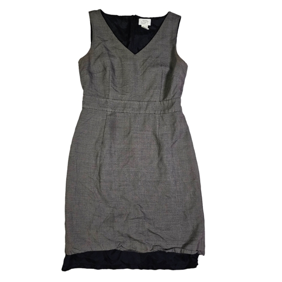 Ann Taylor Loft Sheath Wool Mix Midi Dress Size 8 Dark Grey Sleeveless - Picture 1 of 3